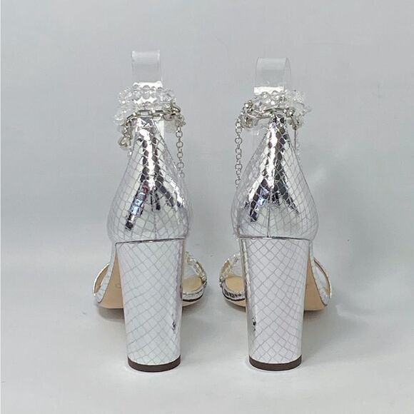 Jimmy Choo Neena Croc-Embossed Metallic Leather Embellished Sandals size 36 - Picture 9 of 12